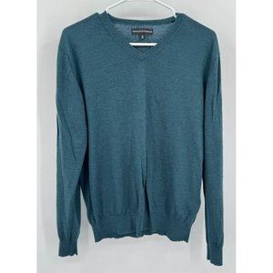 Finshley & Harding Men’s M V-Neck Sweater Wool Green